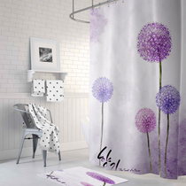 High-grade thick polyester waterproof mildew-proof European style pastoral beautiful dandelion cartoon shower curtain partition toilet curtain