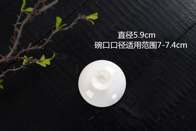 Dehua ceramic cover cup single lid Kunfu tea cup cup cup cup spare cup