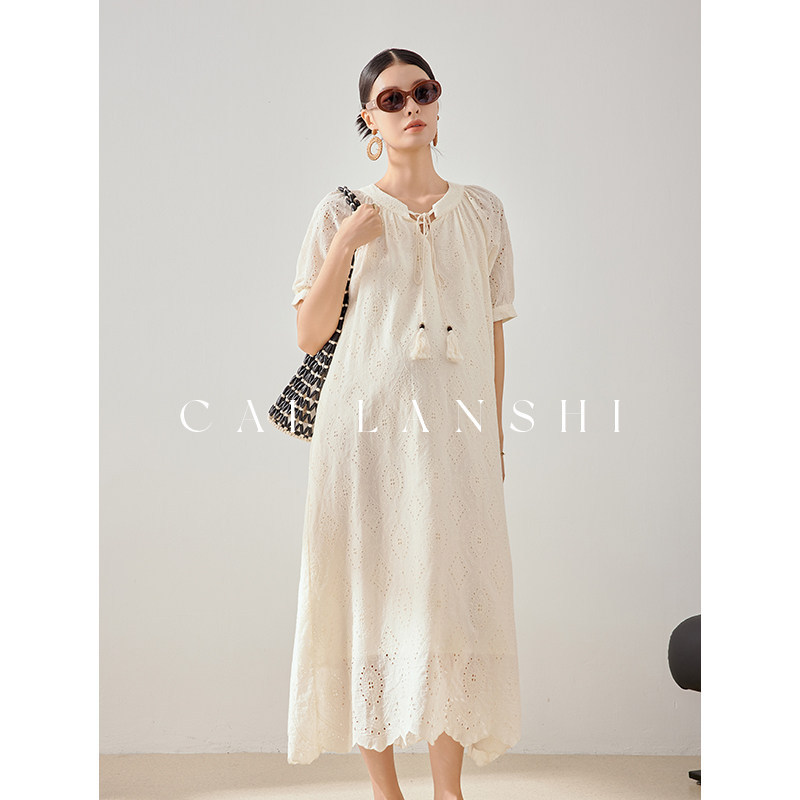 Noble Baby Maternity Wear 2026 Summer New Style Loose Large Size Belly-Covering Slimming Elegant Maternity Long Dress Thin Style