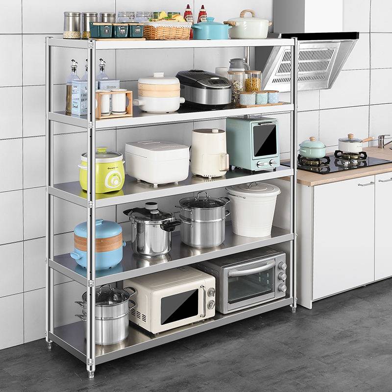 Stainless steel kitchen shelves floortoceiling multilayer fivelayer