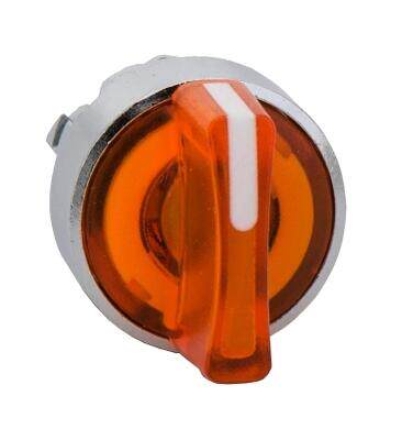 New original ZB4-BK1353 illuminated selector switch head orange yellow short handle 3-position self-locking knob