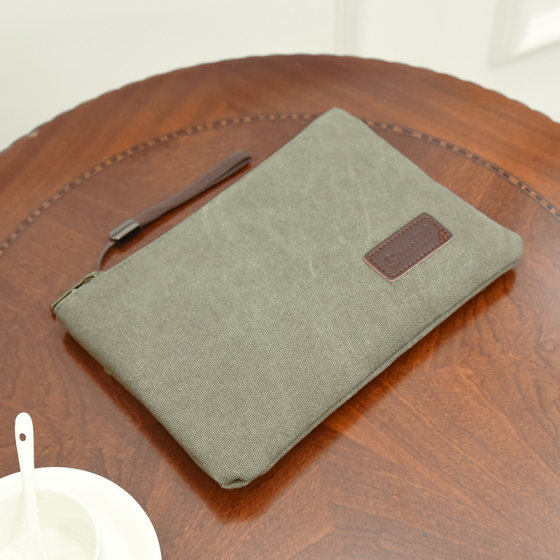 男士手包大容量休闲帆布手拿包男潮牌青年韩版时尚信封包夹包男包