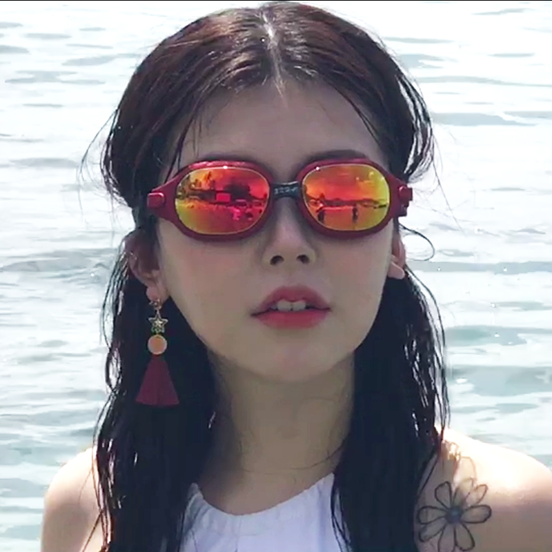 Swimming glasses male and female swimming glasses HD anti-fog large frame flat light electroplating adult children anti-fog diving mirror equipment