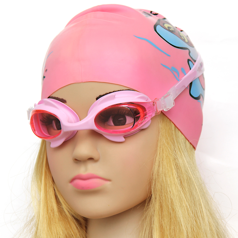Children's swimming goggles boy girl's waterproof anti-fog swimming goggles head with adjustable size