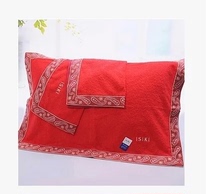 Golden name according to the poet pure cotton Red Wedding high-grade pillow sk6223 fabric edge embroidery long staple cotton