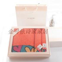 Pure cotton gold towel gift box three-piece set of Bath surface each couples wide range break wedding gift