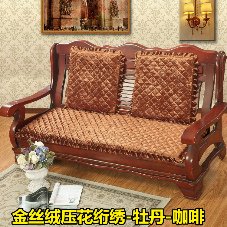 Sofa gỗ đệm đệm xốp dày chống trượt cơ thể dài ghế đệm gỗ đỏ sofa sang trọng đệm mùa đông bộ thảm trải ghế gỗ cao cấp dày không trơn