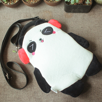 iPanda cute panda satchel bag change sundries key Hand bag headphones panda decoration bag