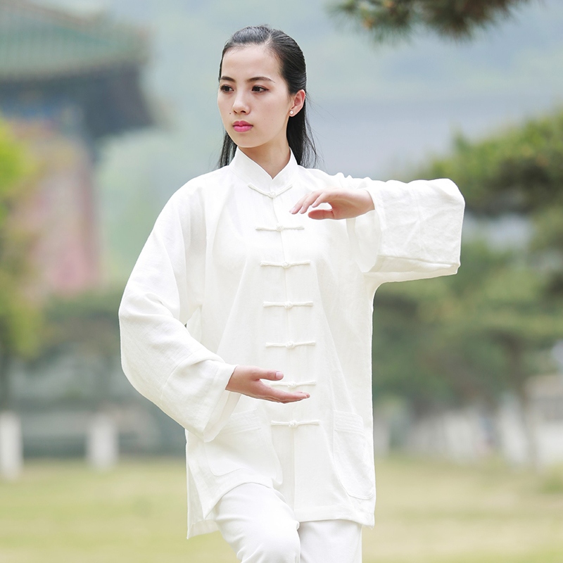 Xiuhua Daoyuan 2021 New Tai Chi Dress Female Male Spring and Summer Flax Cotton Tai Chi Practice Dress Wushu Performance Dress