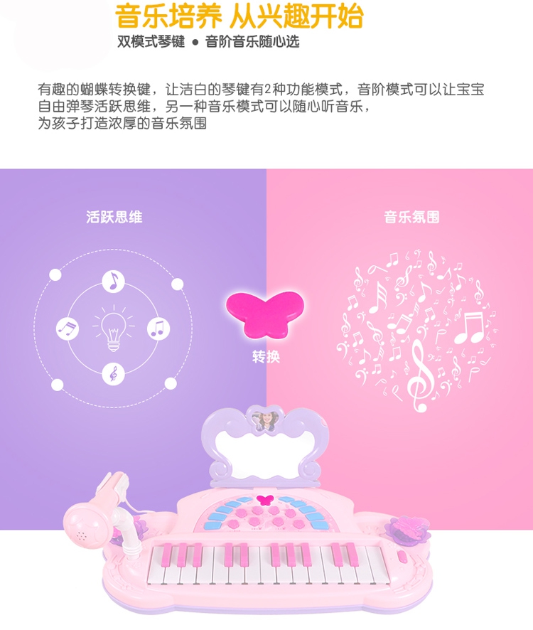 Bán đàn piano âm nhạc đồ chơi trẻ em micro 1-3 tuổi Cô gái mới bắt đầu chơi piano - Đồ chơi nhạc cụ cho trẻ em trống đồ chơi cho trẻ