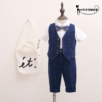 Boys dress suit British wind childrens small suit handsome English horse three pieces of flower baby wedding baby