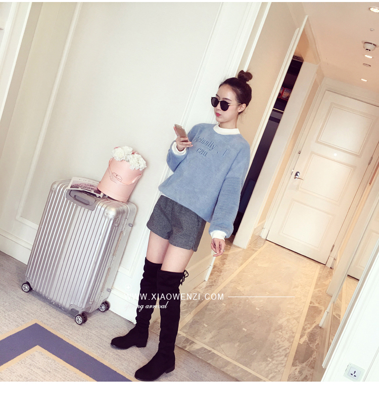 Quần áo thu đông nữ 2018 mới thời trang Hàn Quốc chic eo cao quần lửng ống rộng kẻ sọc hoang dã giản dị quần short thủy triều quần ngắn nữ đẹp