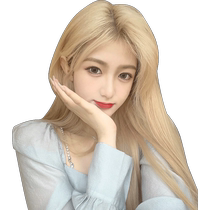 Vivian wig womens long straight hair flaxen golden straight hair full headgear hand-woven lace simulation boundary Z16