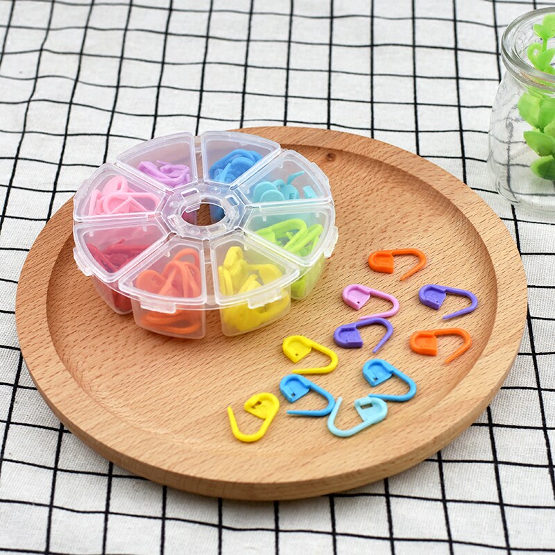 Wool crochet mark buckle DIY hand-knitted sweater rainbow plastic counting buckle small special buckle mark buckle