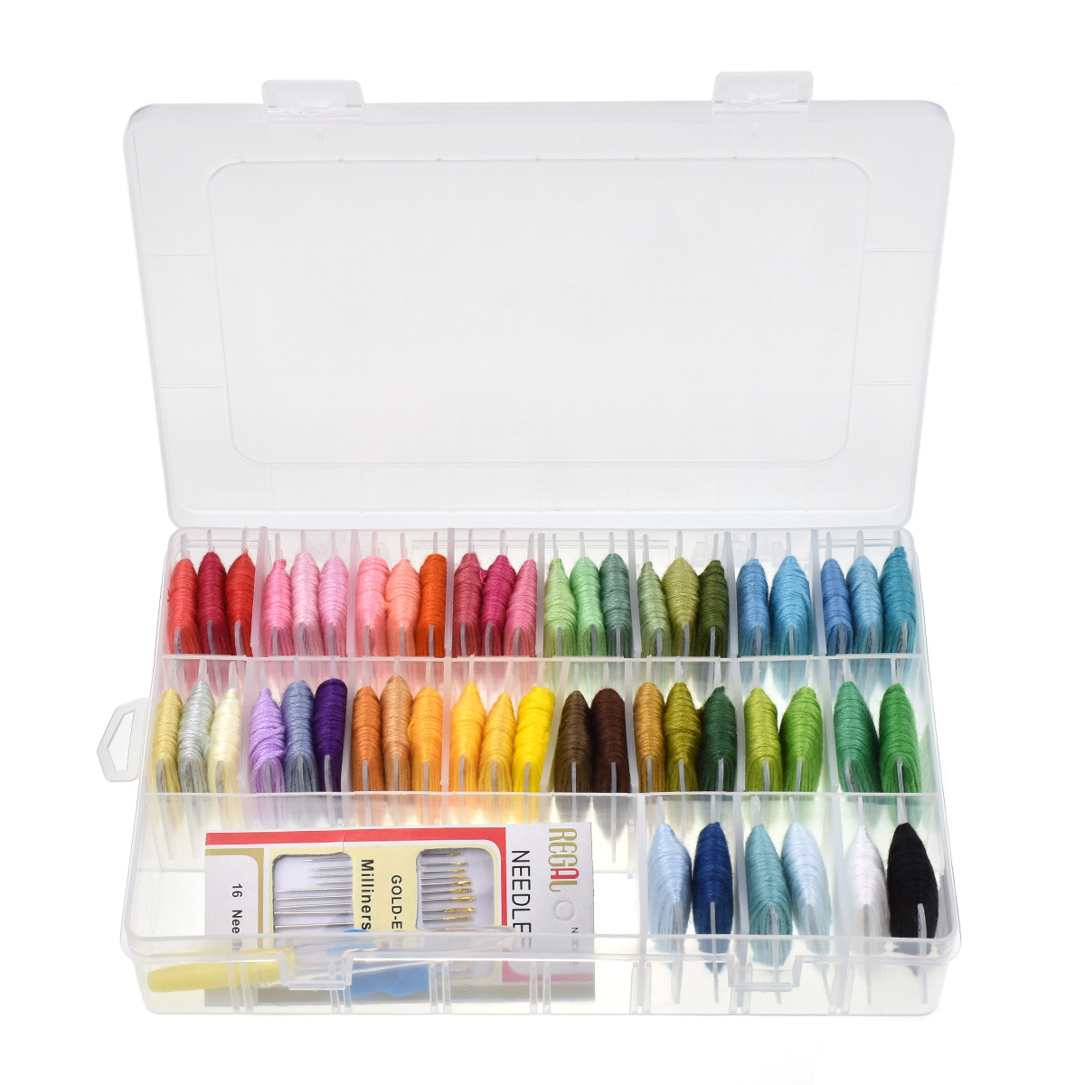 Cross stitch embroidered line Stitch Kit 50 Color Su Embroidered Accessories Ice Silk Embroidered Color Line With Containing Box Handmade Insole Line