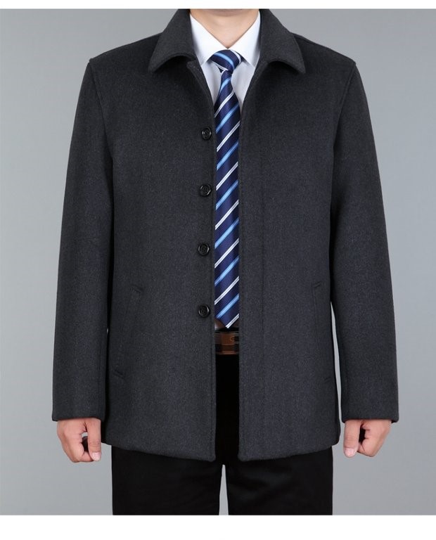 Mùa thu và mùa đông trung niên áo len lông cừu nam trung niên kinh doanh bình thường ngắn phần dày cashmere áo cha áo khoác vest nam