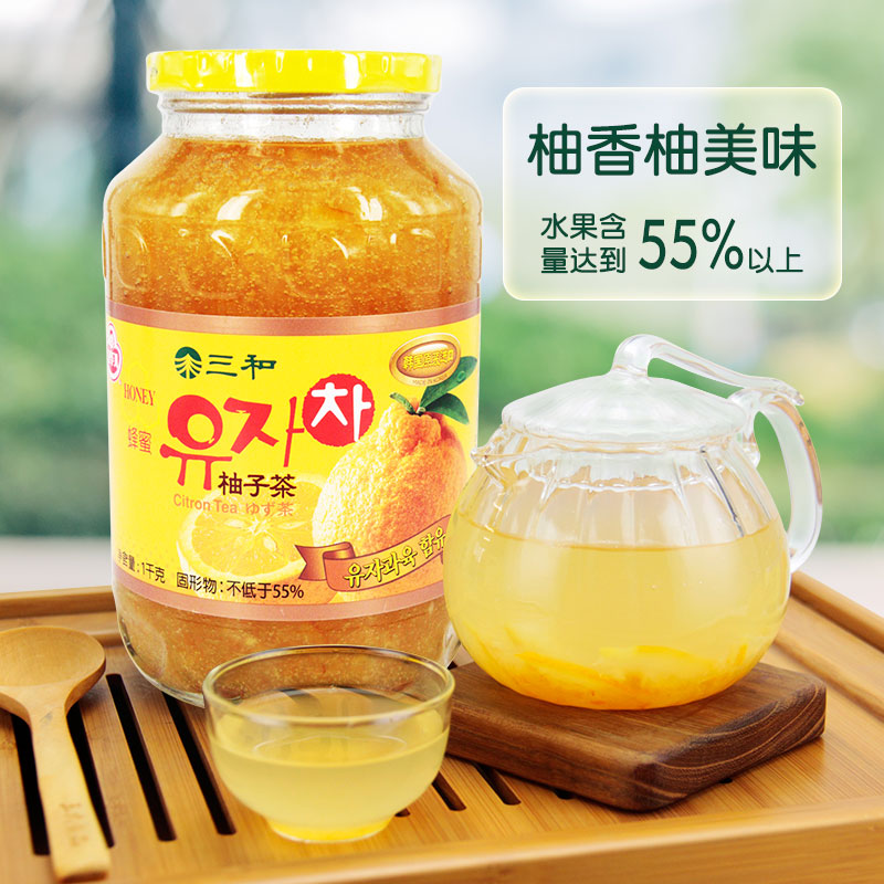 Sanwa Honey Grapefruit Tea 1000g Korea imported honey grapefruit tea drink Drink fruit tea afternoon drink