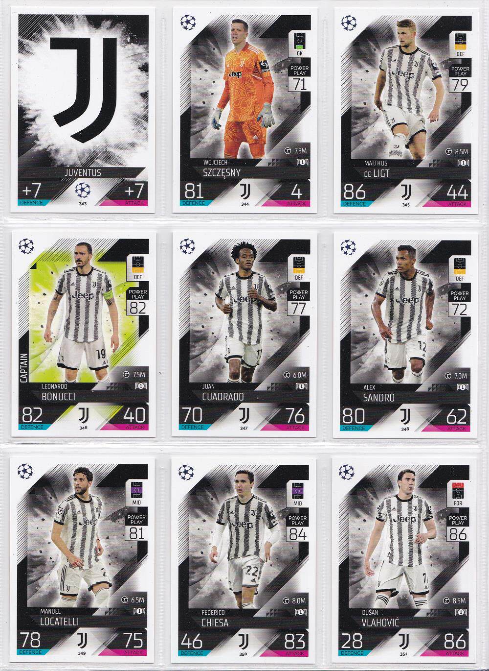 TOPPS 2022-23 Champions League Europa League star card Puka set Juventus 9 full Chiesa