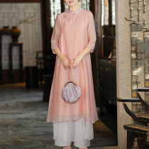 Cheongsam 2021 new young model Republic of China retro summer elegant Chinese tea clothing Tang Chinese style dress