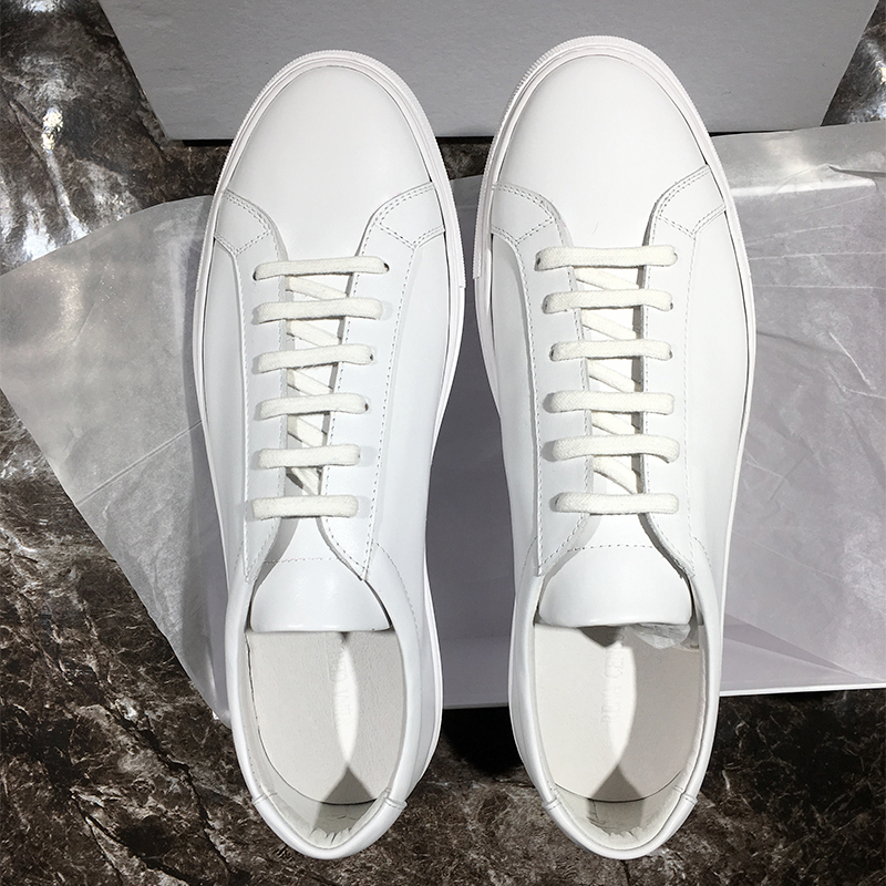 Handmade Casual White Sneakers for Men, Korean Style Flat Lace-Up Versatile White Sneakers, Couple Casual Shoes, Small Black Shoes Handmade Casual White Sneakers for Men, Korean Style Flat Lace-Up Versatile White Sneakers, Couple Casual Shoes, Small Black Shoes