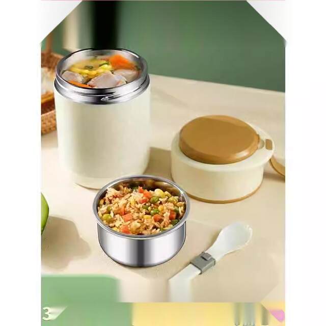 New Portable Stainless Steel Double-Layer Insulated Lunch Box for Students and Office Workers, Small Children's Porridge Cup