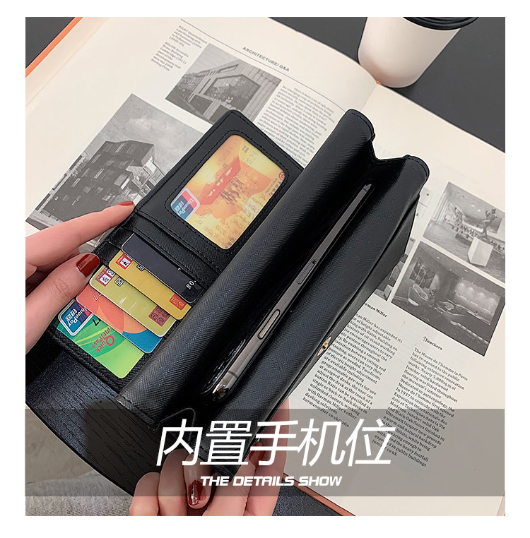бумажник 2025新款女士钱包女长版手拿包覆古铆钉折叠多卡位大容量手机钱夹