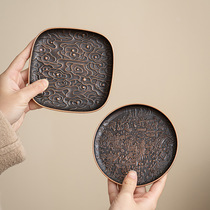 Alloy cup saucer tea handmade metal round insulated antique tea ceremony kung fu tea ceremony tea set accessories