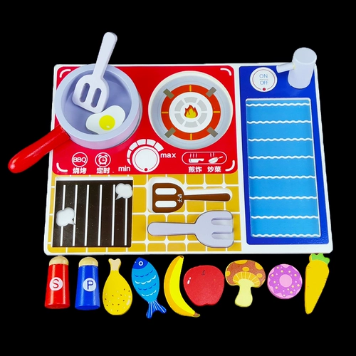 Детская игрушка, деревянный комплект для разрезания, реалистичная семейная плита для мальчиков и девочек