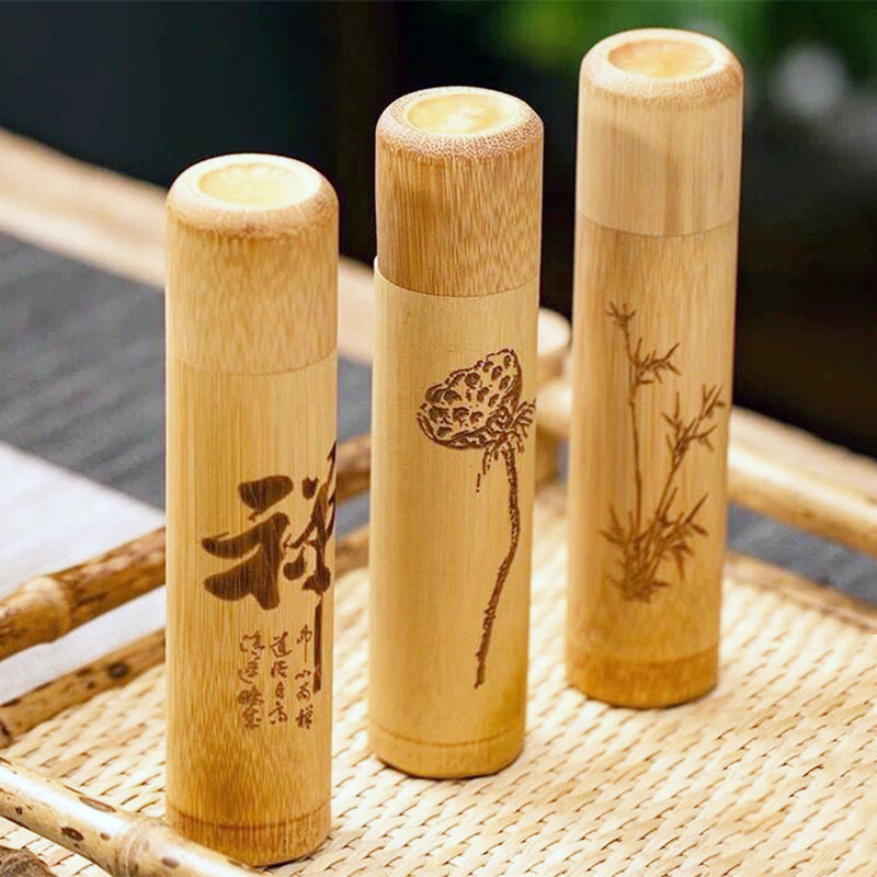 Bamboo Travel Tea Canister, Mini Portable Small Tea Container, Sealed Pu'Er Tea Barrel, Purple Bamboo Tea Canister Box Bamboo Travel Tea Canister, Mini Portable Small Tea Container, Sealed Pu'Er Tea Barrel, Purple Bamboo Tea Canister Box