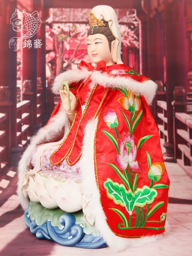 Нанхай Гуаншийин Бодхисаттва Бог Гуанин Гуаньин кусок бог снежный зал бог одежда Лотос Будда Статуя Бога халат Шаль
