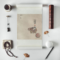 (Miyi) Handwritten hand-painted calligraphy calligraphy painting decorative painting scroll Zen hanging painting small discretionary wine vertical painting axis authentic