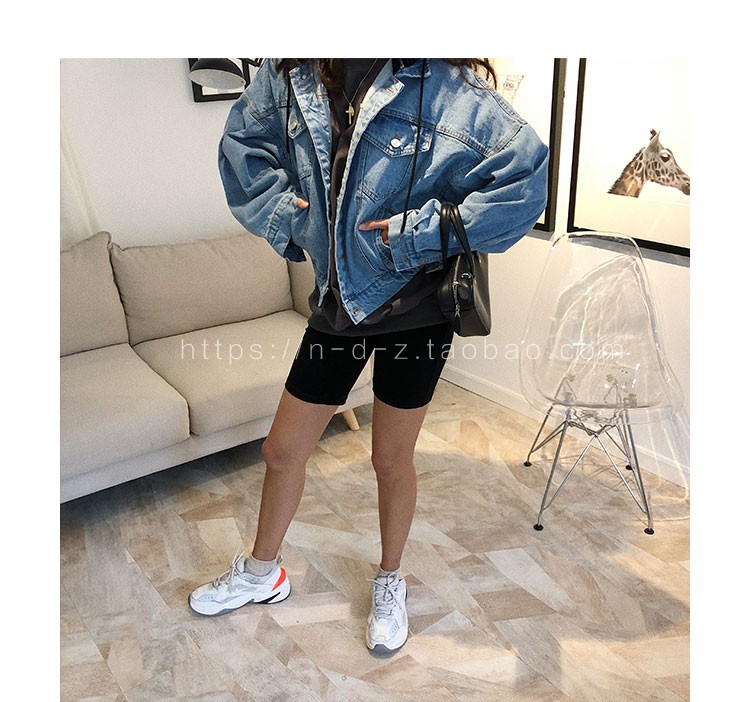 NDZ2018 xu hướng bi vào đầu thu cao eo thun co giãn quần skinny quần legging quần legging quần - Quần short bộ đồ mặc nhà mùa hè