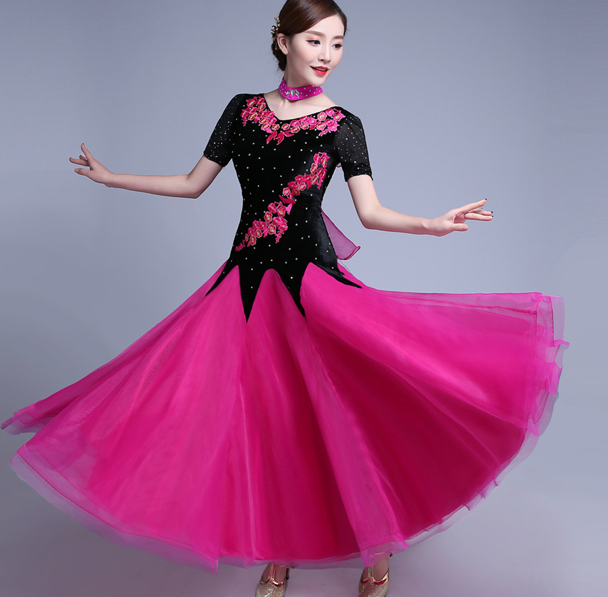 Modern Dance Dress Short Skirt Dress New Friendship Dance Short Skirt Short Sleeve