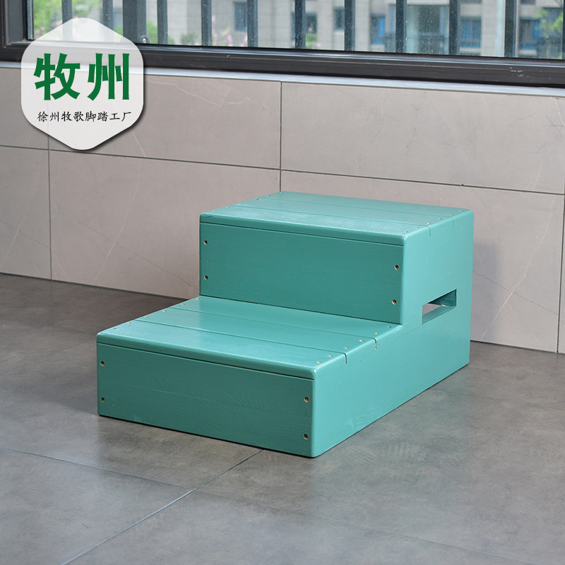 Pastoral solid wood multilayer step stool pedalling 2 level small stairs Transition stepping on foot floating window balcony front door 3-step foot-Taobao