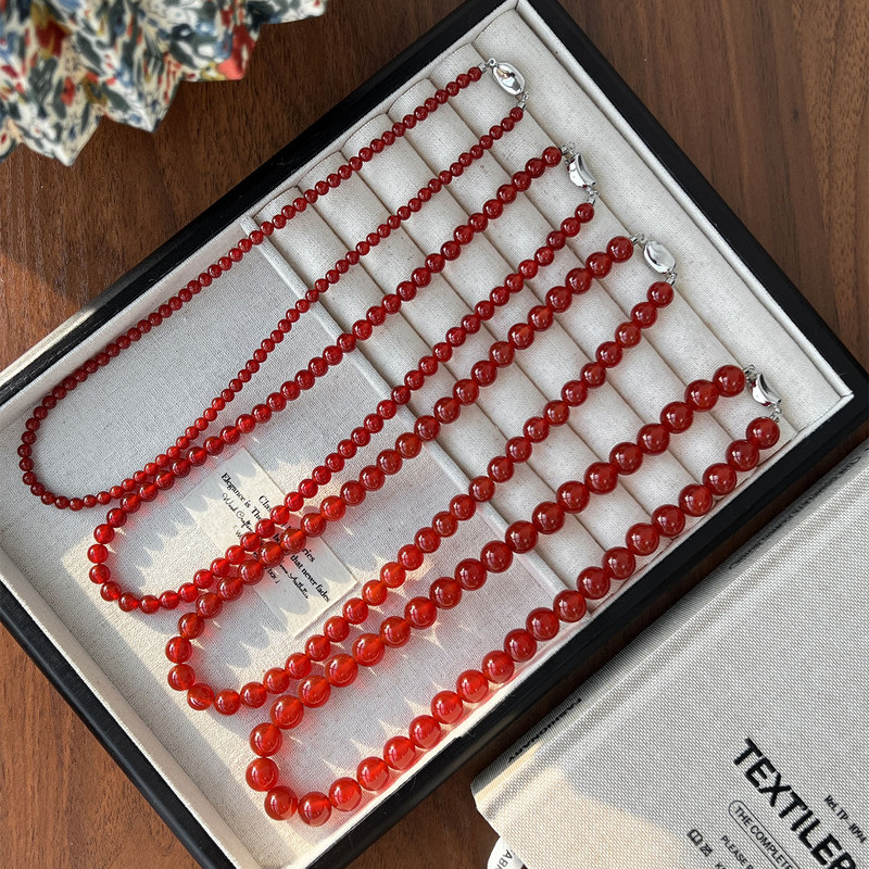 7A Grade Natural Red Agate Necklace for Women, Red Beads, Niche High-End Clavicle Chain, 2026 New Style Neck Chain 7A Grade Natural Red Agate Necklace for Women, Red Beads, Niche High-End Clavicle Chain, 2026 New Style Neck Chain