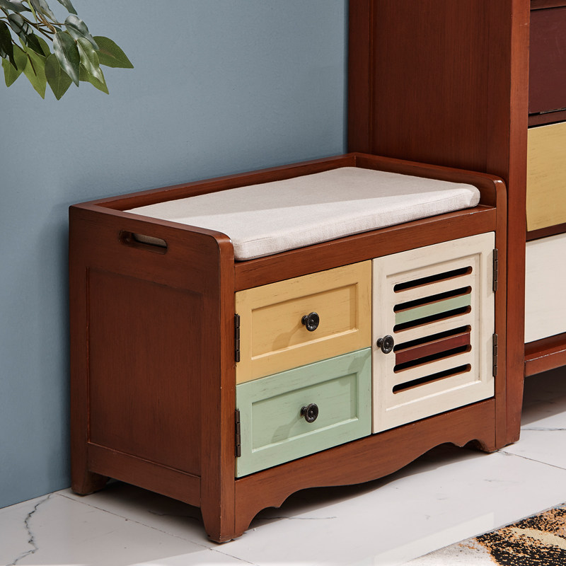 American do old changing shoes stool Eurostyle doorway storage stool Stool Multifunction containing Shoes Stool Rectangular whole dress