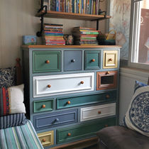 American bucket cabinet Solid wood bedroom drawer storage wooden chest of drawers Living room simple modern small apartment storage cabinet