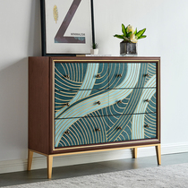 American light extravagant cabinet multifunctional retro storage cabinet solid wood drawer living room porch cabinet against wall locker