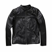 Top layer thick cowhide short motorcycle leather leather leather men slim jacket jacket