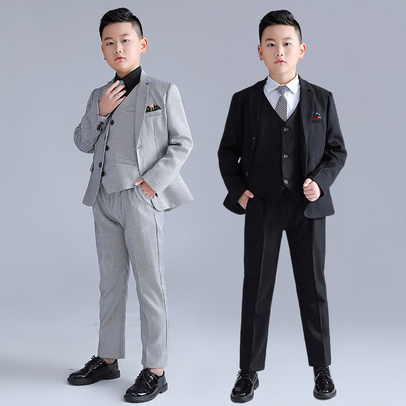 Fat children's suits, boys' suits, stripes, plus size suits, medium and large children's dresses, plus fat flower girl student costumes