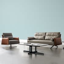First real leather sofa Italian light luxury office sofa reception business leisure sofa modern simple furniture
