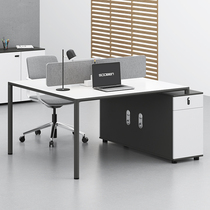The first office table and chair combination white desk 4 6 people simple modern staff station computer desk