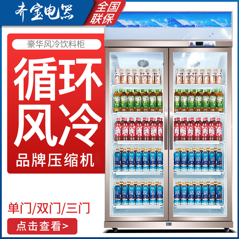 Jon Board Display Cabinet Refrigerated Cabinet Vertical Commercial Double Door Freezer Brewery Beer Supermarket Fruit Refreshing Cabinet Beverage Cabinet