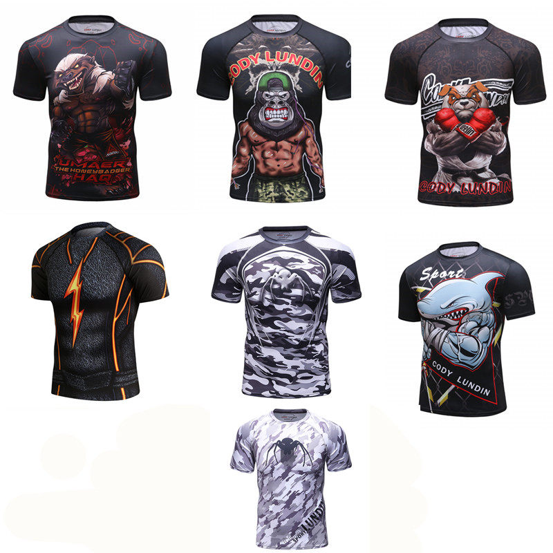 MMA Fighting T-shirt Boxing Muay Thai UFC Training Sports Fitness Short sleeve running Basketball Quick-drying sportswear