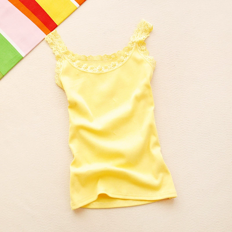Phiên bản mới của Hàn Quốc của áo sơ mi ren yếm ren ren hoang dã Áo sơ mi nữ Camisole chạm đáy