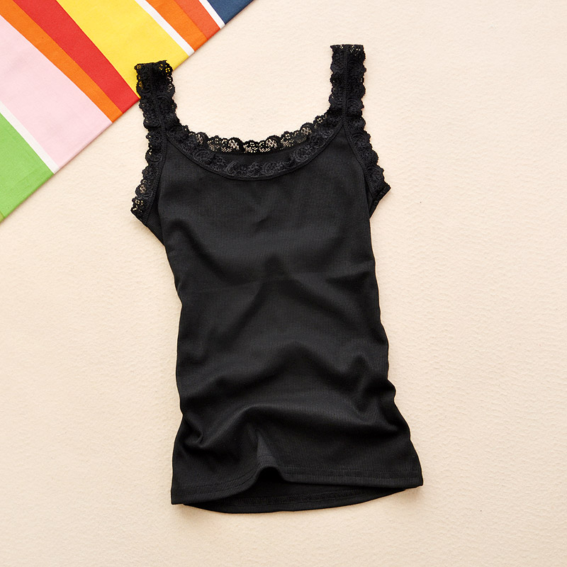 Phiên bản mới của Hàn Quốc của áo sơ mi ren yếm ren ren hoang dã Áo sơ mi nữ Camisole chạm đáy ao b lo nu ca tinh