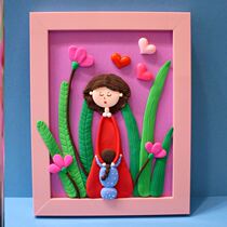 Summer vacation coax Divine Divine Instrumental Diy Frame Painting Suit Ultra Light Clay Gift Gift Kindergarten Parent-child Handmade Material Bag