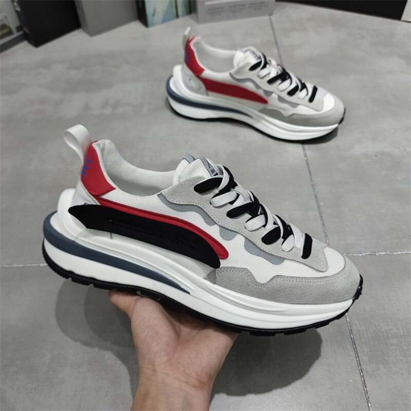 European Station Tide Men 100 hitch Agan Breathable Sneakers Net Red the same net face thick bottom heightening old daddy shoes