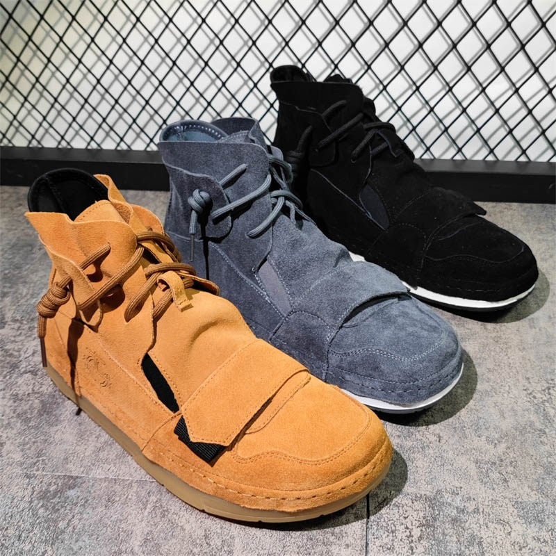 Fast Hand Red People Net Red Identical Leather High Cylinder Shoes Male Trend Personality Clown Shoes 100 Hitch Fashion Ugly and Lazy Shoes