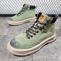 European Station Tide Mens Martin Boots Help Inn Wind Tooling Boots Retro Men 100 Hitch Short Boot Locomotive Shoes